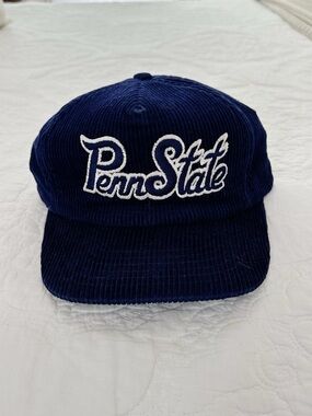 Vintage Penn State Corduroy Baseball Cap - Navy with White Logo Snapback Hat M/L